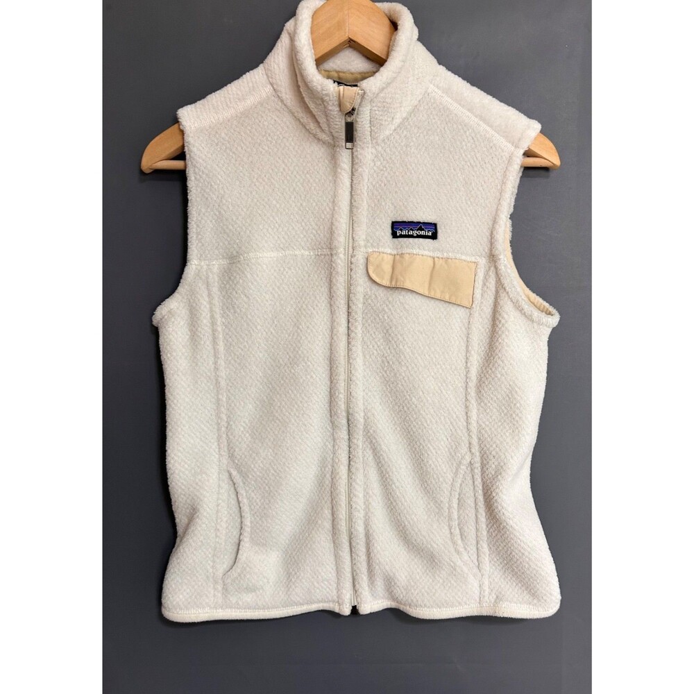 Patagonia Women's size Medium Fleece Vest Full Zip Raw Linen Jacket I
